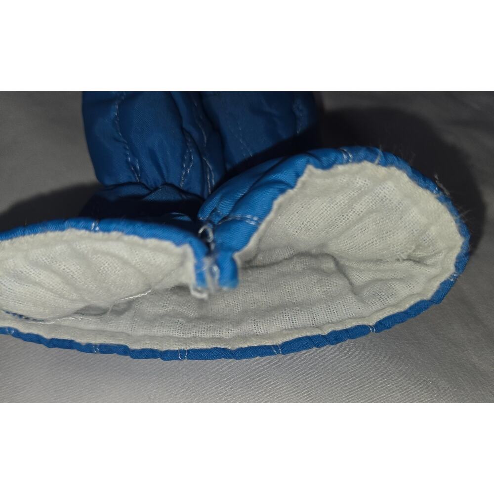 Vintage Quilted Bunting 24M Snowsuit Removable Booties Mittens Zipper Repair - Picture 5 of 16